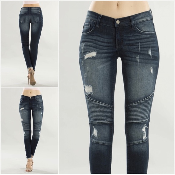 KanCan Denim - Last 23, 24 ‼️ Dark Wash Low Rise Moto Jeans